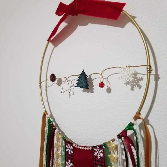 🌸 Medium One-of-a-kind Handmade Christmas Boho Dream Catcher Wall Home Decor - Picture 2 of 5
